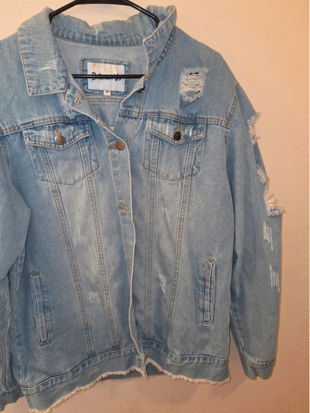 Between us distress jean jacket 3x